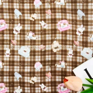 全棉双层纱数码印花布料棉纱洗水棉连衣裙家居服服装面料纯棉布料