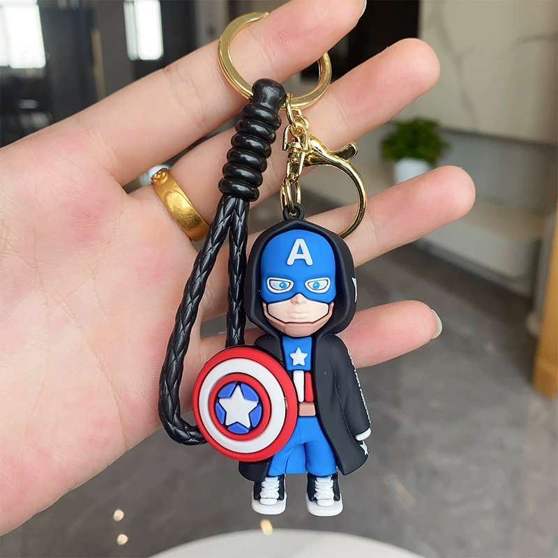 Ключок-брелок Мстители, мультфильм, мини-фигура, кулон, кукла, Marvel, подарок на день рождения