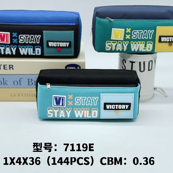 Bolsa de lápices al por mayor Bolsa de lápices de doble capa de gran capacidad simple de dibujos animados Bolsa de papelería de moda de tela Oxford Bolsa de almacenamiento de lápiz lindo