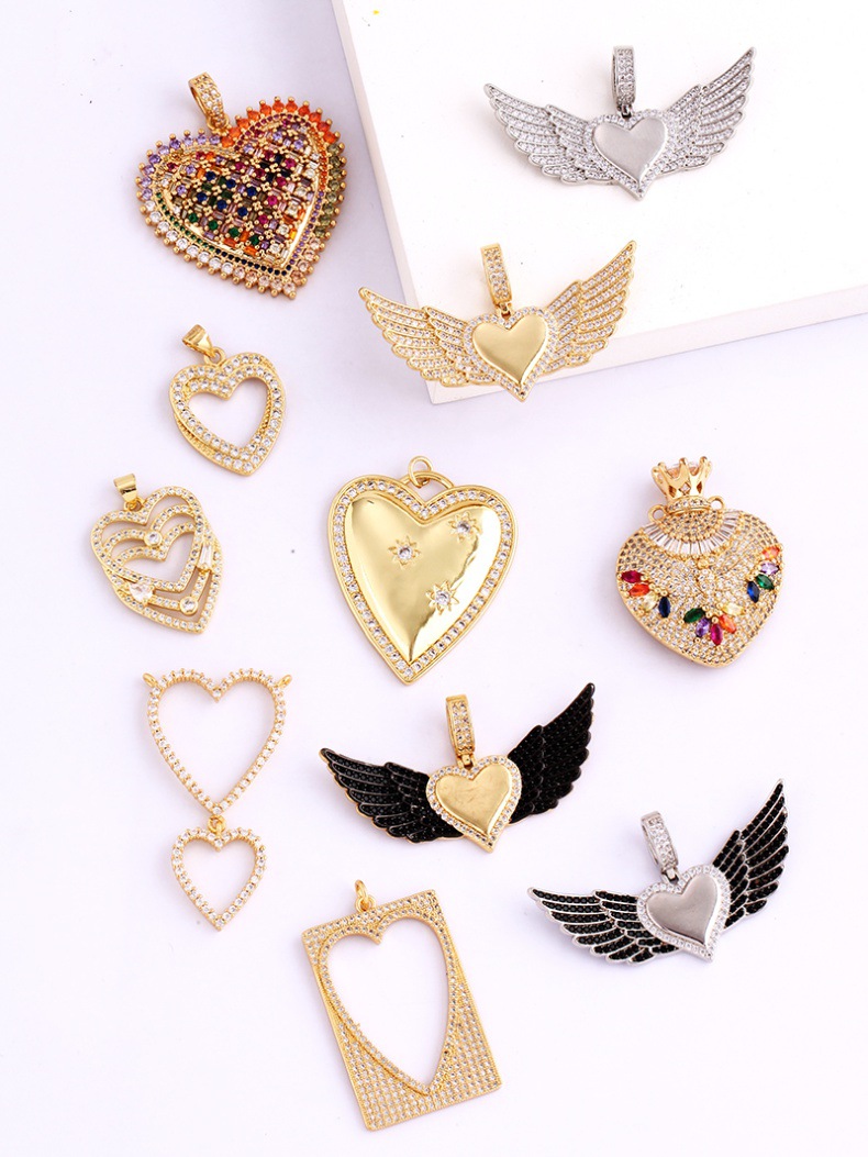 3g Weight Pendant Jewelry Making Type DIY Jewelry Accessories Classification 1 Piece Quantity Copper Material Heart Shape Pattern Hip-Hop, Vintage Style Style 1 Piece Copper Heart Shape Pendant 4
