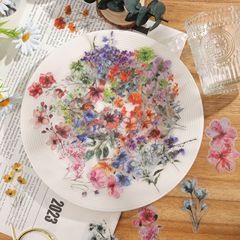 INSインク花ステッカー50枚入防水透明PET手帳花素材飾りギターノート