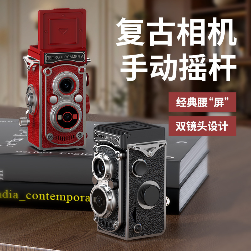 Portable Retro Dual-Lens Ccd Camera with a High-End Feel, a Creative Birthday or Valentine's Day Camera Gift for Your Girlfriend