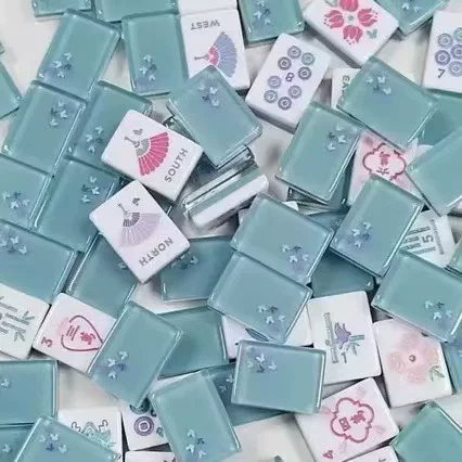 New model American-style blue butterfly mahjong for home use, available in various specifications and colors, a leisure game mahjong