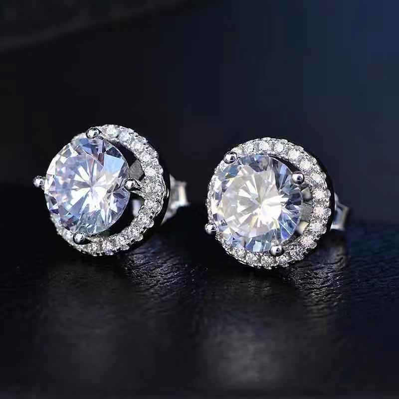 7g Weight 1 Pair Simple Style Classic Style Round Inlay Copper Zircon Ear Studs