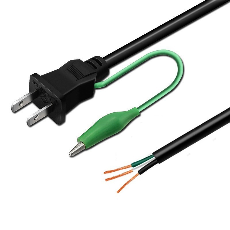 三芯两级日本非防水电源线插头 PSE电源线带鱼夹插头电源线