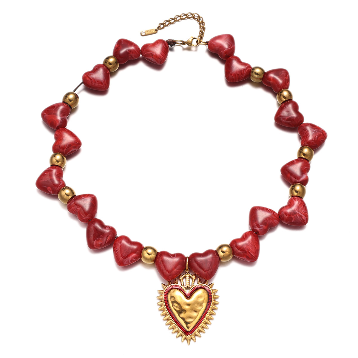 Tiana Europa y América collar de cuentas de acero inoxidable acero titanio no se desvanece amor collar acrílico lujo ligero joyas de alta calidad image 6