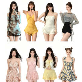 风尚泳装集合泳衣分体比基尼三件套性感聚拢遮肚显瘦泡温泉度假