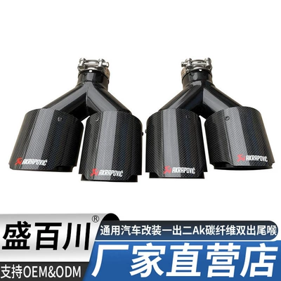 General Motors modified and upgraded one-in-two stainless steel muffler tailpipe, Akrapovic carbon fiber dual outlet exhaust pipe (Exhaust pipe)