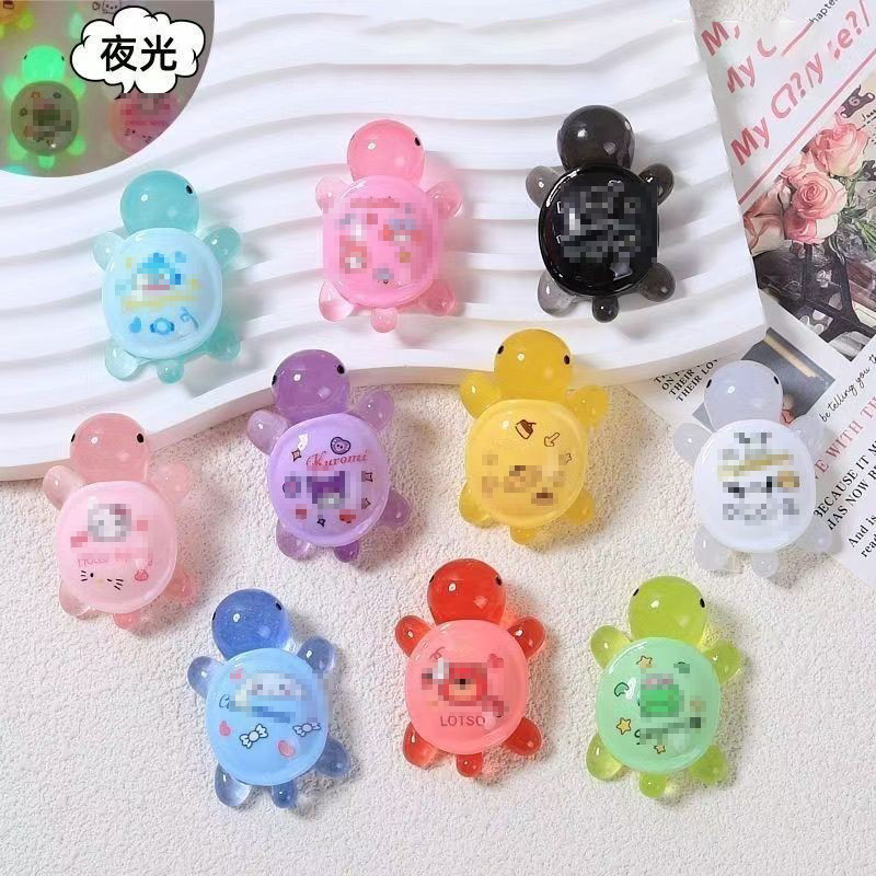 Luminous Little Turtle Animal Picture DIY Pair Toy Desktop Ornaments Resin Crafts Luminous Little Turtle