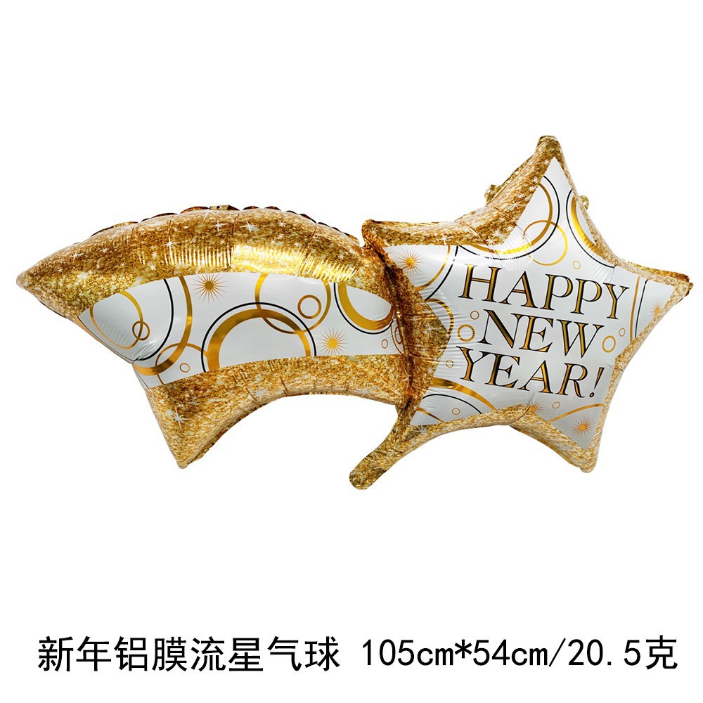 18 pulgadas Feliz Año Nuevo decoración globo de aluminio 2024 FIESTA DE Año Nuevo copa de vino botella de vino meteorito Año Nuevo globo Decoración