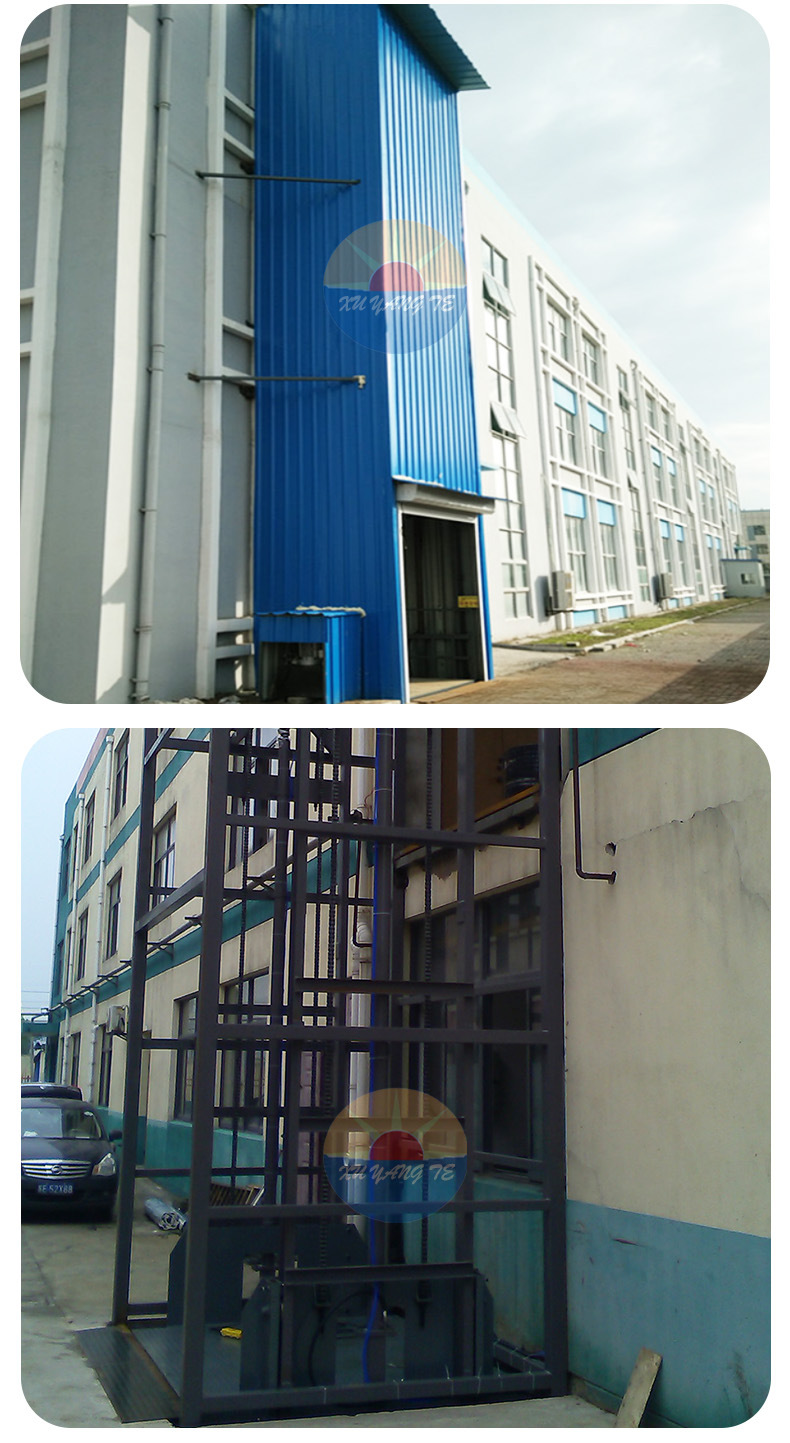 Outdoor rail-mounted cargo lift, large-scale electric hydraulic lifting platform for factories, warehouses, and workshops