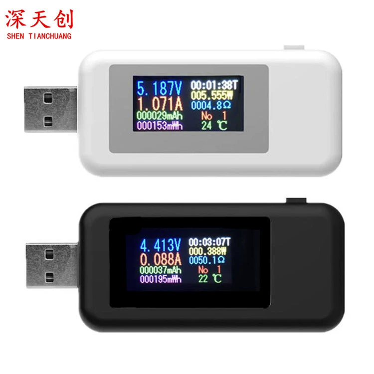 MX18L USB метр цветной экран USB тестер зарядное устройство Тестер Вольтметр Амперметр