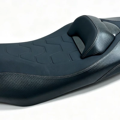 Motorcycle cushion seat cushion with lumbar support