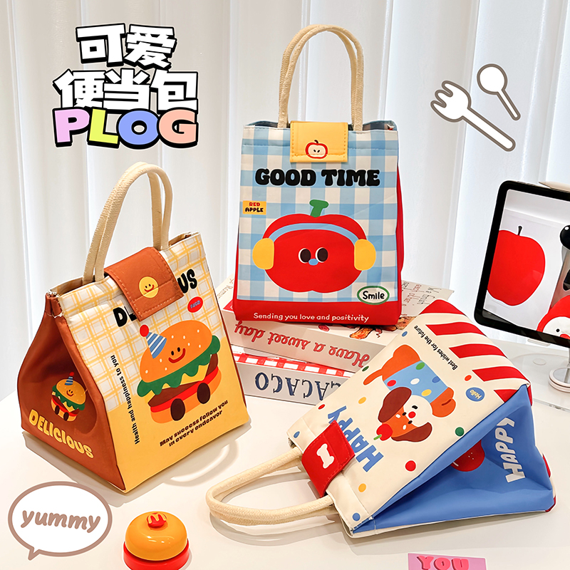 上班族带饭保温饭盒加厚手提便当包学生早餐包高颜值大容量饭盒袋