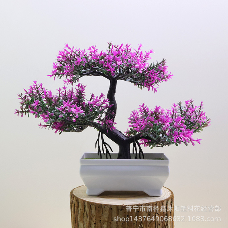 シミュレーション植物盆栽家庭装飾三叉小翠松盆栽テーブルテーブル寝室内造花セットアクセサリー|undefined