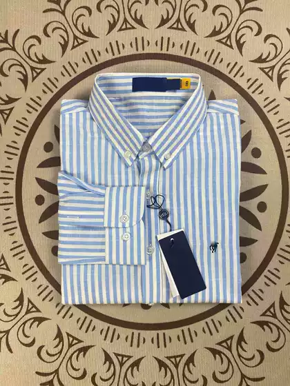 Ralph Lauren Pony Embroidered Lightweight Long Sleeve Striped Polo Shirt for Women, Breathable Sun Protection Cotton Top for Spring and Summer