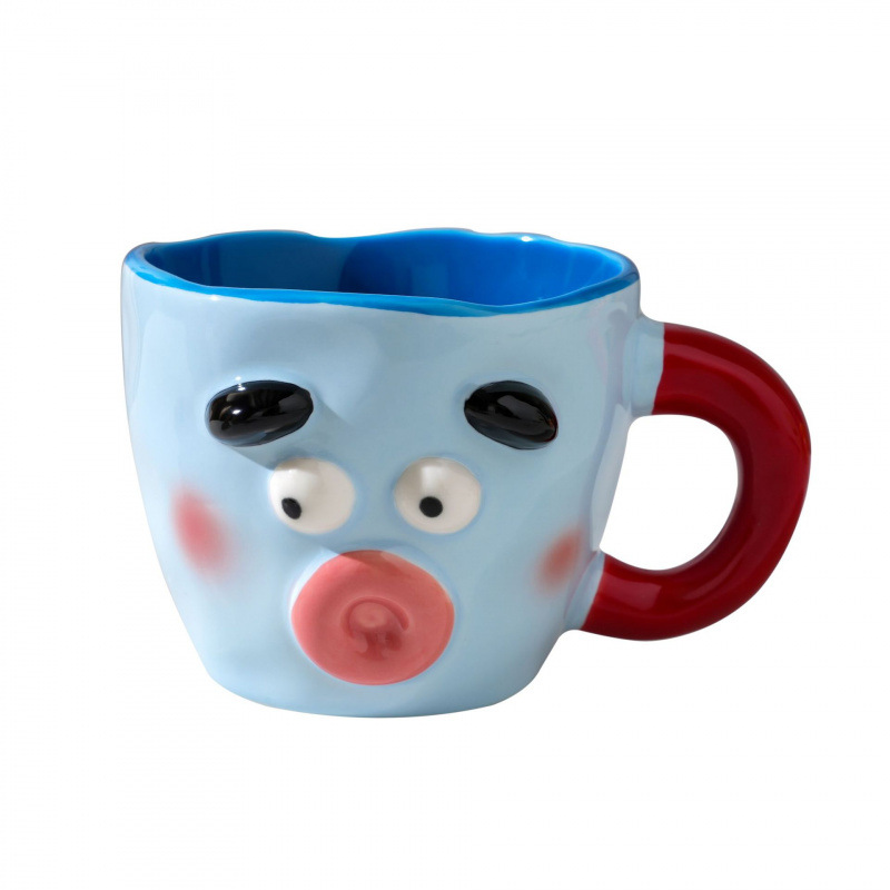 Tazas de cerámica de nicho feas, tazas de agua caseras de alto nivel, tazas de cumpleaños