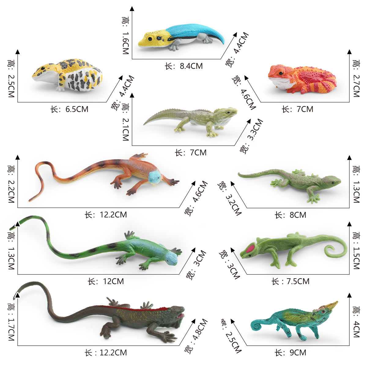 Simulación transfronteriza de animales forestales modelo de lagarto melena de león de lagarto cabeza de lagarto de piedra dragón leopardo guardian palacio camaleón ornamentos