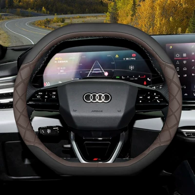 Wheel Cover Specifically for Q4, Q5, Steering wheel cover - double-d-type-black-brown-sleeve-type-ultra-thin-model-default