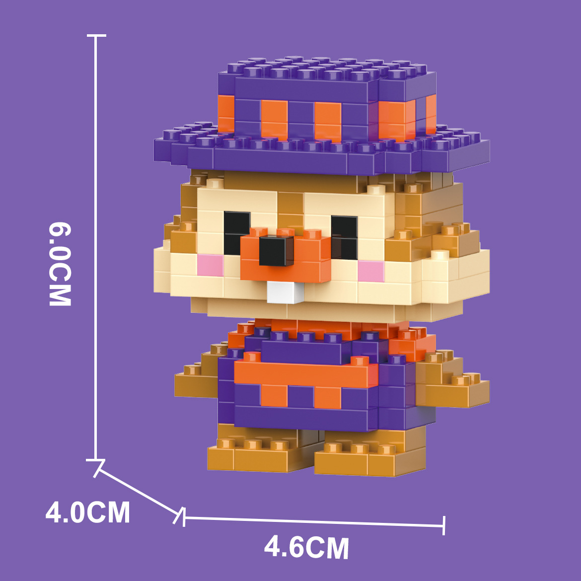 Compatible con LEGO gigante Panda flor azul lindo muñeca de dibujos animados montado bloques construcción juguete para niños puesto caja ciega al por mayor