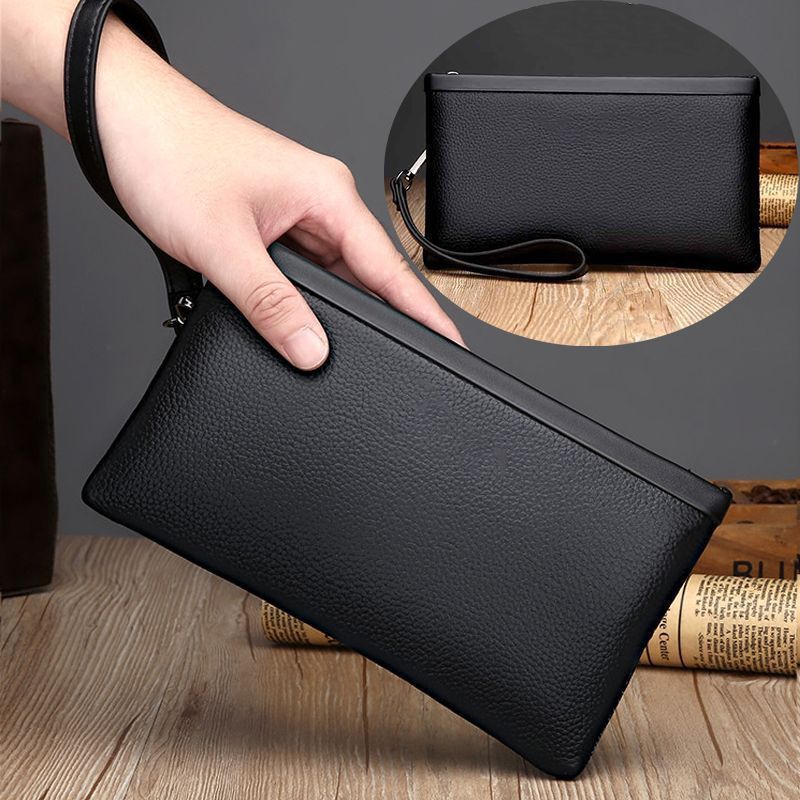 Men's Clutch Bag Men's New Trendy Large-Capacity Men's Bag Business Soft Leather Clutch Bag Men's Leather Bag Clutch Bag
