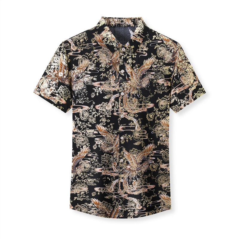 Summer silk breathable men's quick dry elastic shirt