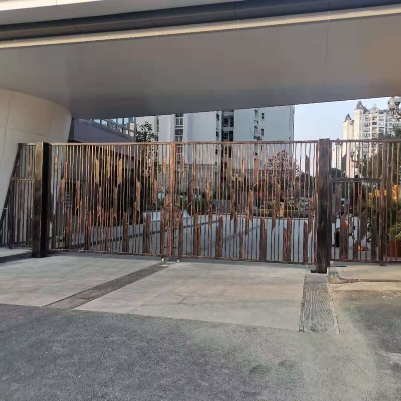 Guangzhou Factory Wholesale Production of School Paint Manual Wrought Iron Gate Community Entrance Hot-Dip Galvanized Continental Iron Gate Guangzhou Factory Wholesale Production of School Paint Manual Wrought Iron Gate Community Entrance Hot-Dip Galvanized Continental Iron Gate