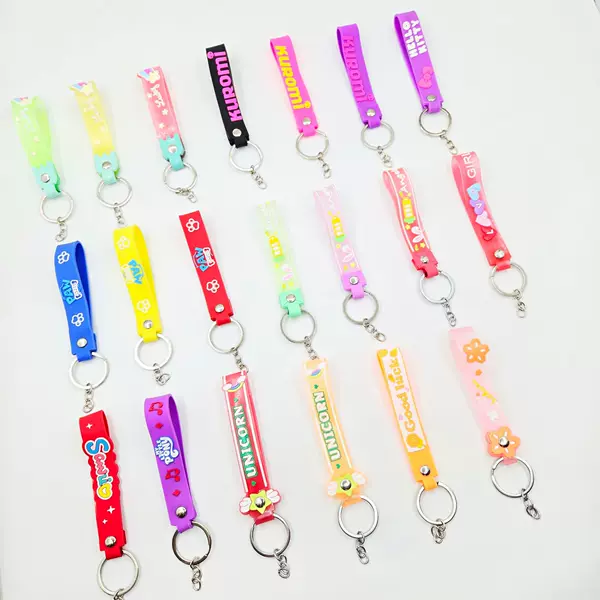 New key chain soft rubber rope bag pendant accessories leather rope cute pvc key chain soft rubber rope wholesale