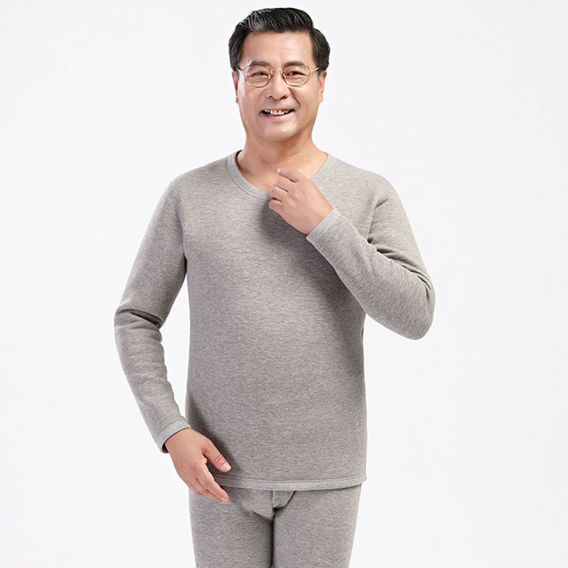 Ropa interior térmica de mediana edad y edad avanzada gruesa a prueba de invierno forrada de lana engrosada de la madre más tamaño ropa de otoño traje de pantalones largos
