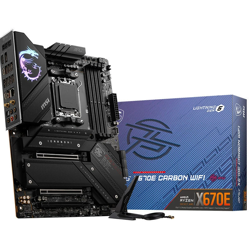Материнская плата MSI MPG X670E Carbon WiFi DDR5 Dark для компьютера совместима с процессором AM57950X3D