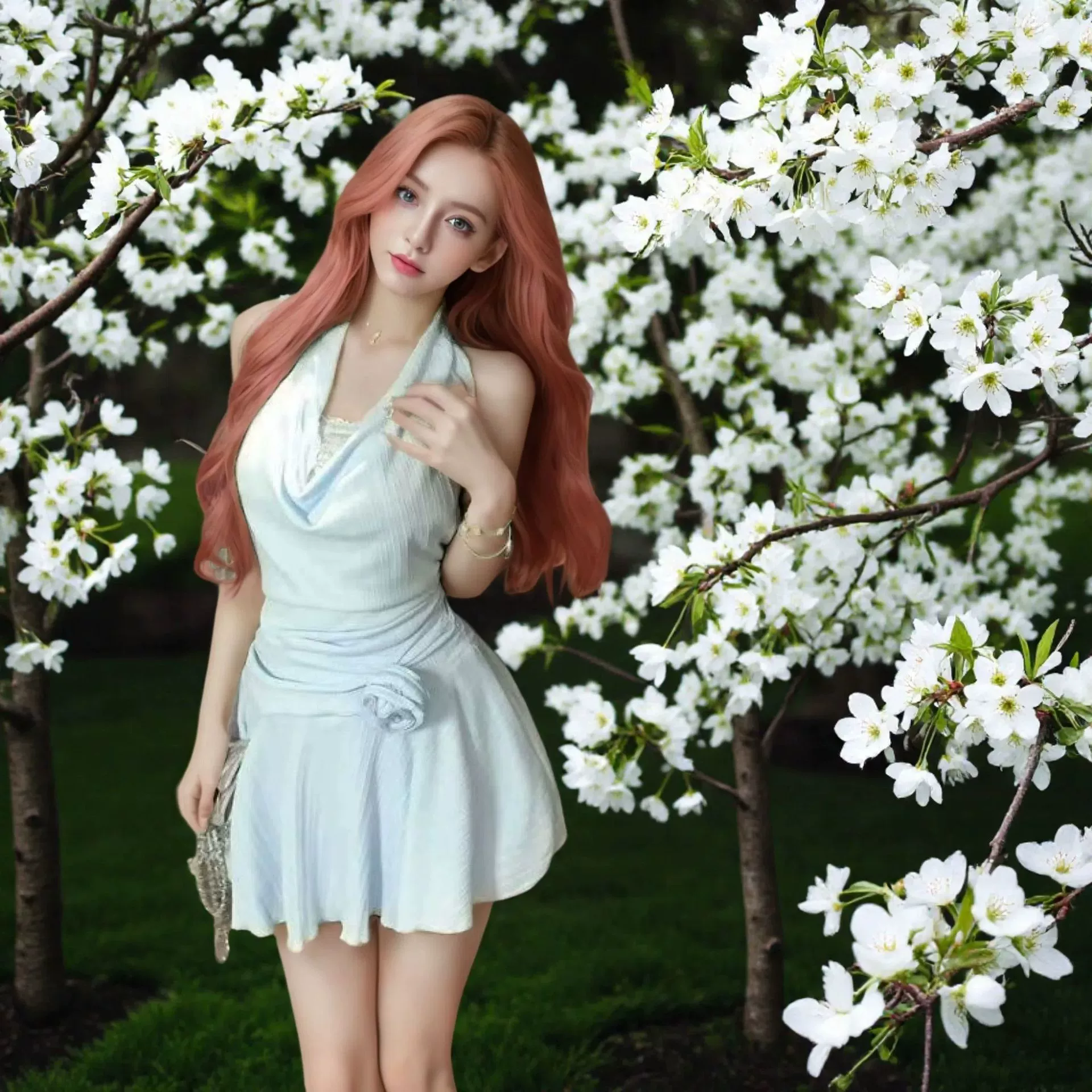 Кросс-бордерное платье 2025 года в новом сладком и пряном стиле с кружевными вставками, дизайн с бретелькой на шее, короткая юбка с завышенной талией, эксклюзивная модель для внешней торговли