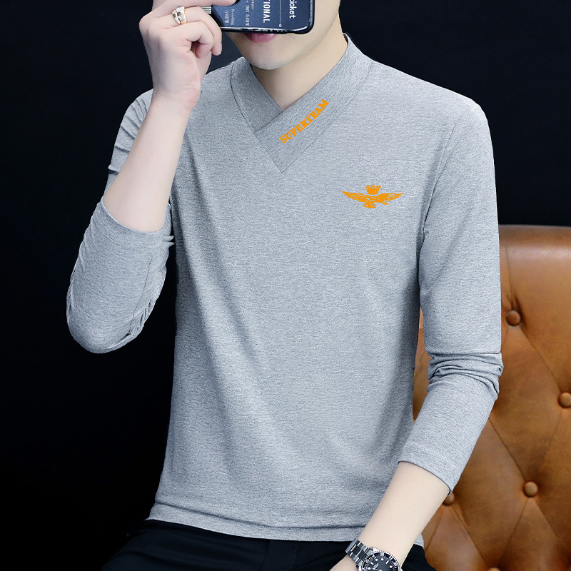 라이트 그레이 CV154 스타일 경사 V넥