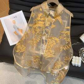 新中式刺绣马甲背心女春夏薄款2026设计感国风衬衫时尚夏季背心