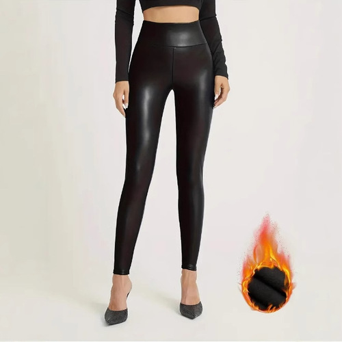 Women's PU Leather Lengthen Slim High-Waisted Pencil Skirt Tight Matte imitation leather long pants yoga pants best-selling bum lifting