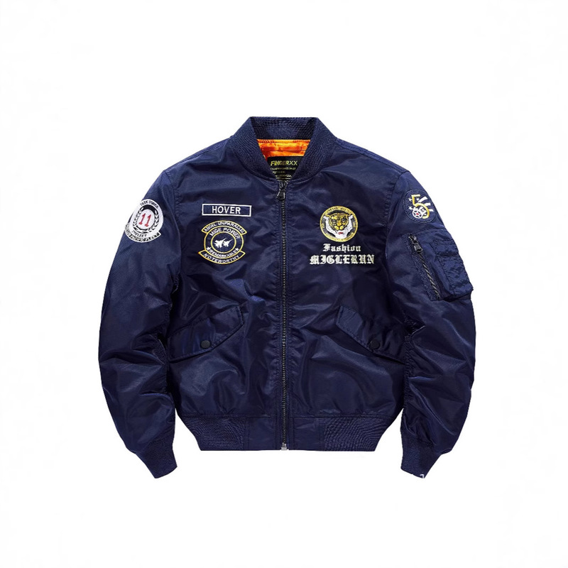 Autumn and winter new air force mal flight jacket men's plus size military motorcycle men's pilot tiger embroidery