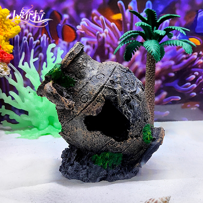 Esquiva transfronteriza de la casa, decoración de la pecera, frascos gastados, decoración de acuarios antiguos, nuevos peces y camarones, casa de descanso