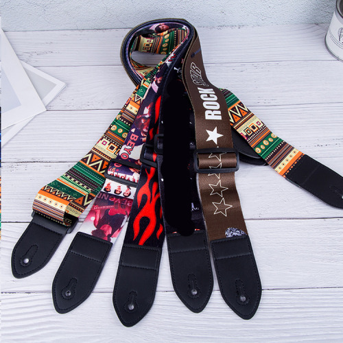 Guitar backpack printed premium strap electric guitar folk guitar bass ukulele universal shoulder strap strap