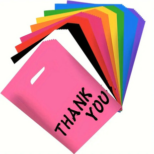 100 Pack in stock Color Tote Bag Amazon temu Polyethylene Die Cut Tote Bag