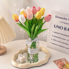 跨境爆款郁金香仿真花假花摆设花束客厅电视餐桌高级感花艺摆件