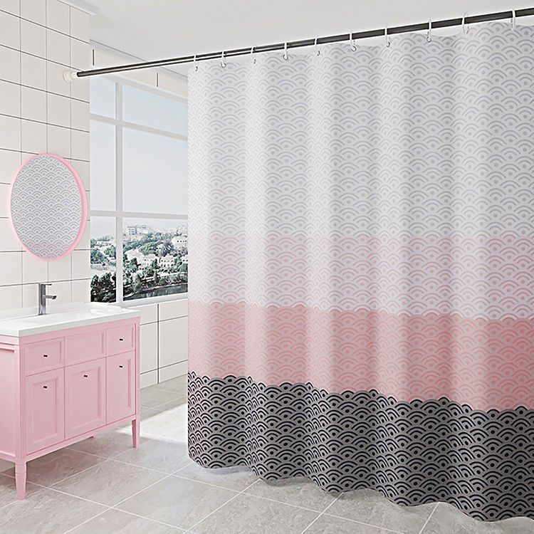 Warm Polyester Bathroom Waterproof Shower Curtain, Mildew-Proof Cloth Curtain, Bathroom Curtain, Door Curtain, Partition Curtain, Punch-Free Telescopic Rod