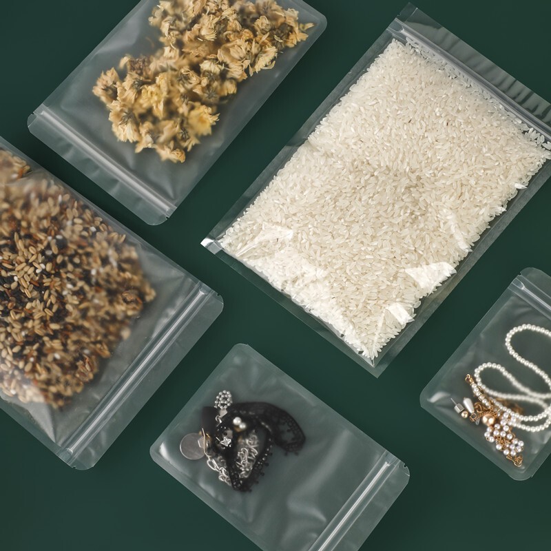 双面透明平底自封袋干货食品包装磨砂密封袋零食花茶防潮封口袋子|undefined