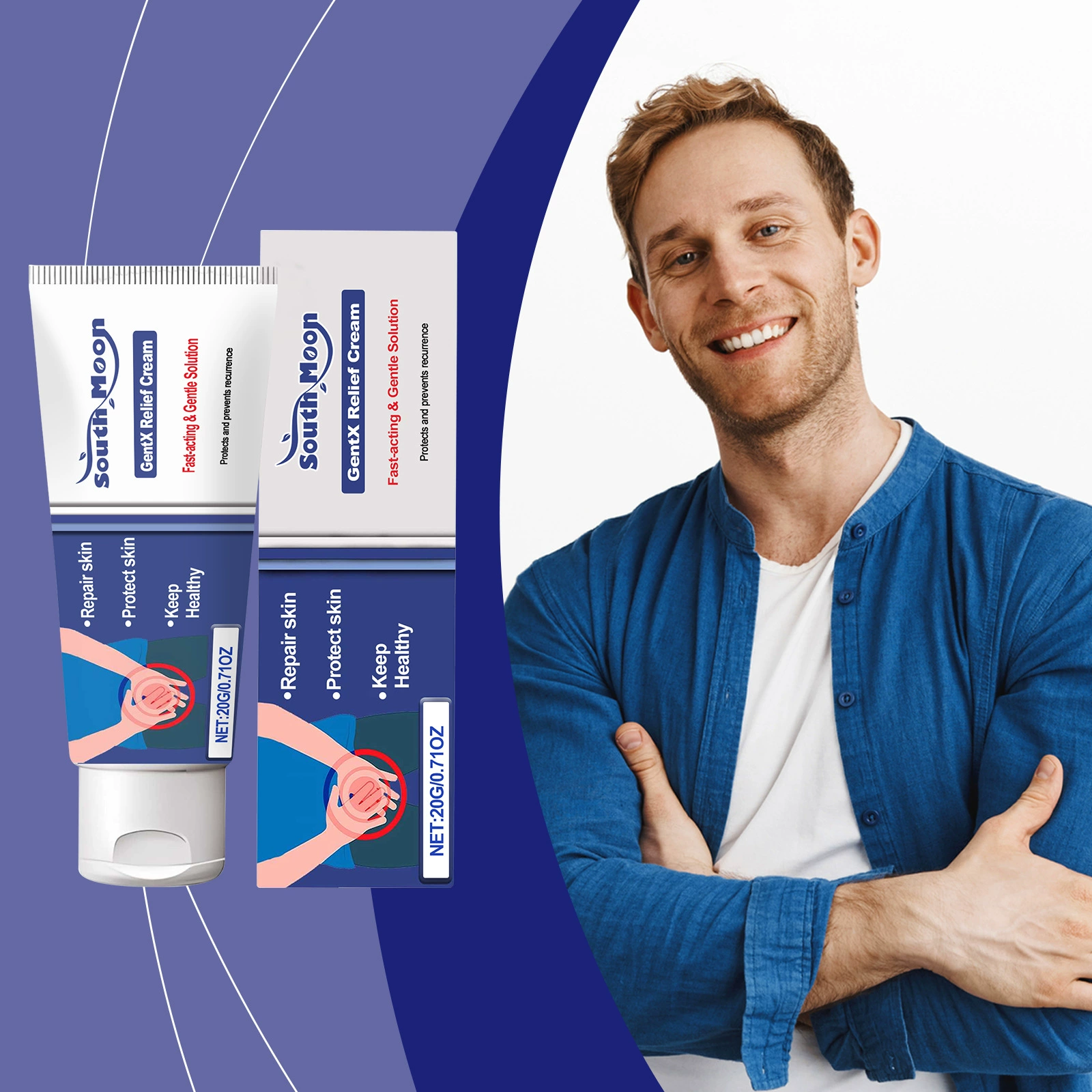 Крем для мужчин SOUTH MOON: нежный питательный уход для массажа тела, ежедневное наружное применение