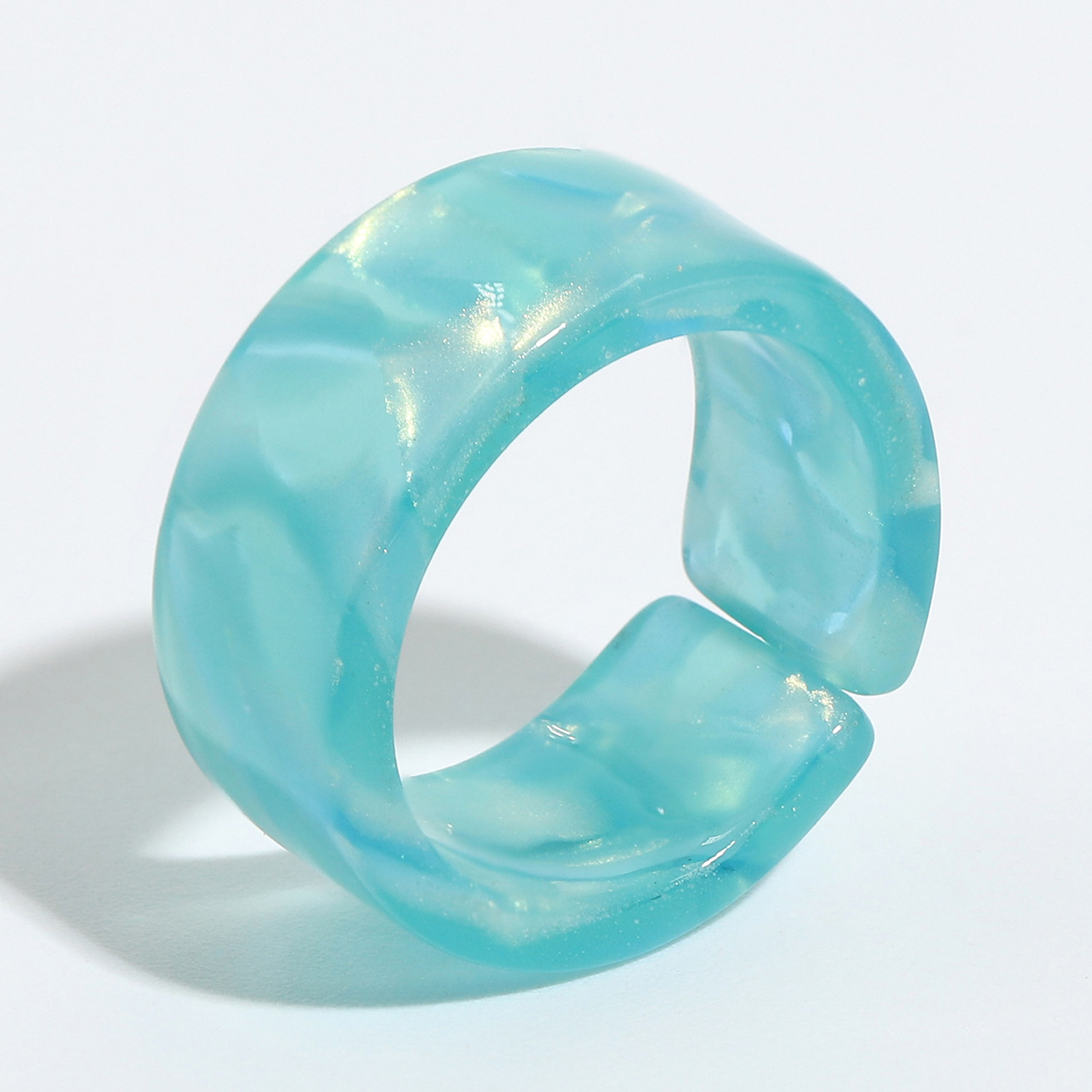 Retro Incomplete Circle Resin Ring display picture 17