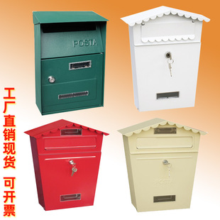Retro European Outdoor Wall-Mounted Mailbox with Lock, Iron Metal Handmade Mailbox, Outdoor Opinion Box, Psychological Mailbox
