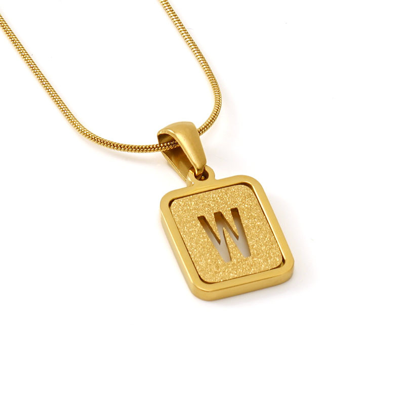 Nicho de moda europea y americana Cadena de hueso de serpiente 18K carta collar femenino transfronterizo de acero de titanio Arena-presionado carta colgante joyería al por mayor