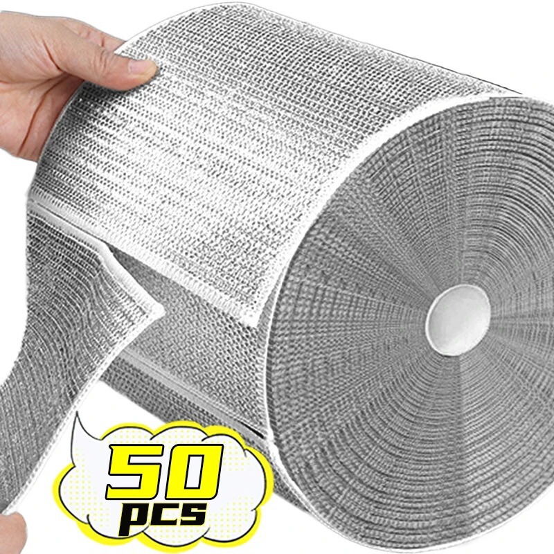 Steel wire dish cloth oil-free steel wire ball cloth kitchen special wire cleaning cloth double-sided silver wire imitation wire