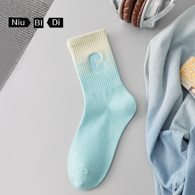 새로운 큰 C 자수 (1 쌍 블루)