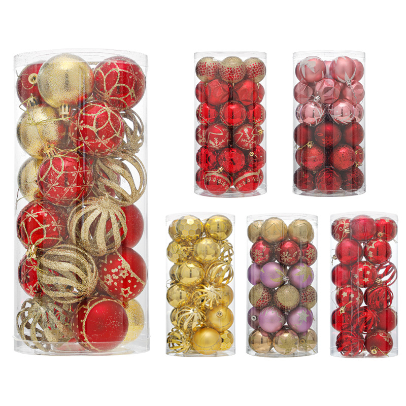 Bolas de Navidad brillante galvanizadas 6CM bolas de plástico pintadas de forma especial colgante de bola