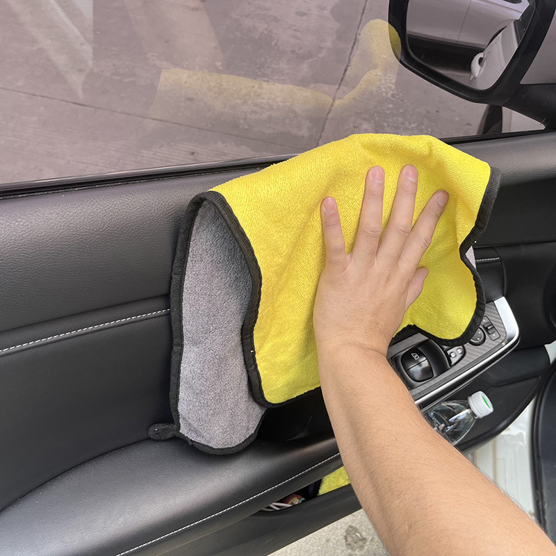 Coral Velvet Towel, Thickened Double-Sided Car Cleaning Towel, Multifunctional Kitchen Household Cleaning Towel, Absorbent Cleaning Cloth
