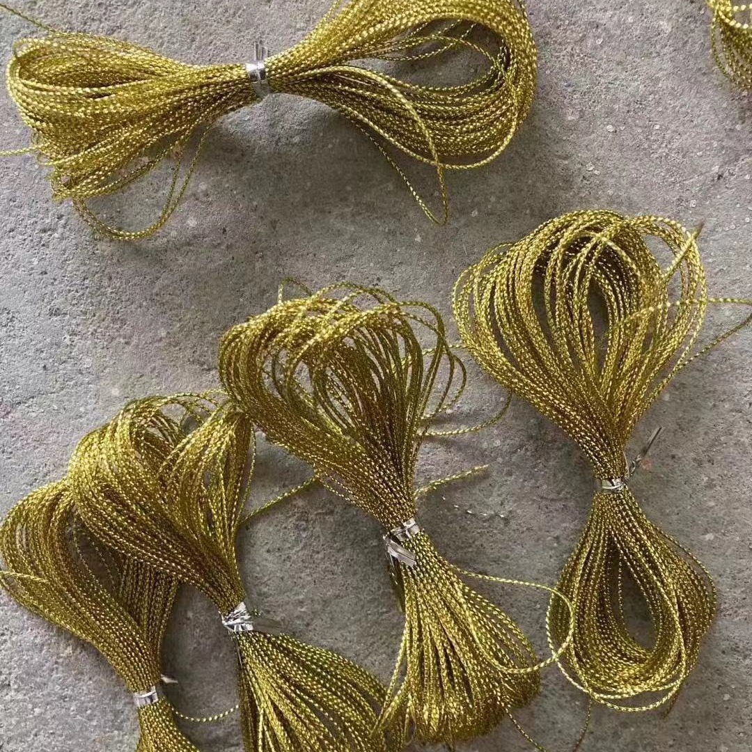 0.3mm粗细包银白空心线带包淡金黄空心带红色扁带紫罗兰色扁带